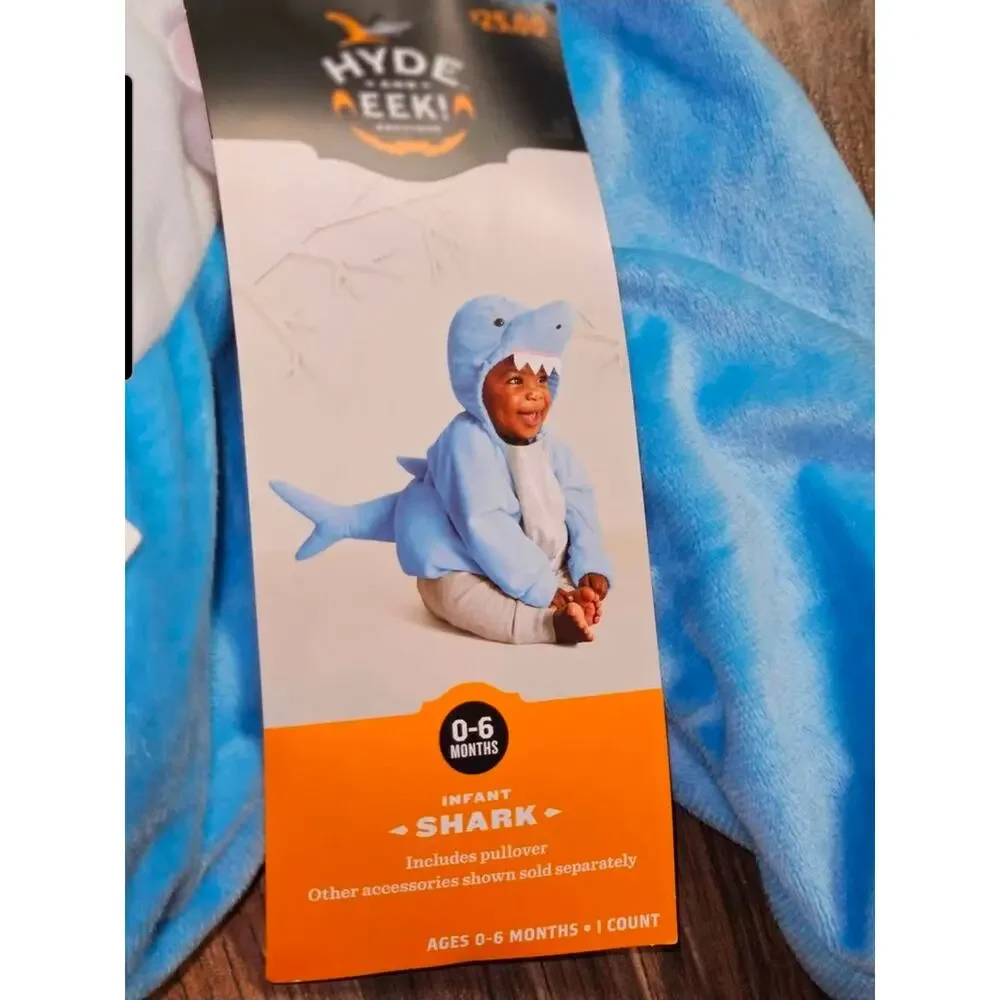 Baby Shark Halloween Costume Plush Hooded Pullover 0-6 Months